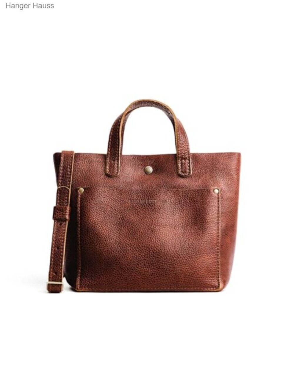 Mini Crossbody Tote Bag Handmade Full-Grain Leather Adjustable Strap